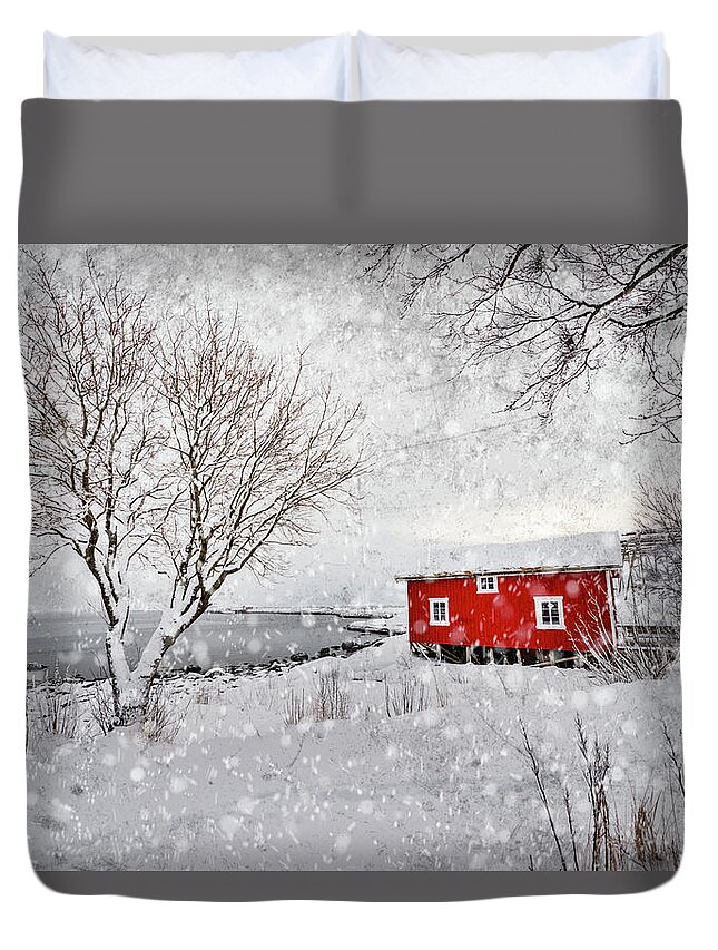 Landscape Duvet Cover featuring the photograph Winter Secret by Philippe Sainte-Laudy