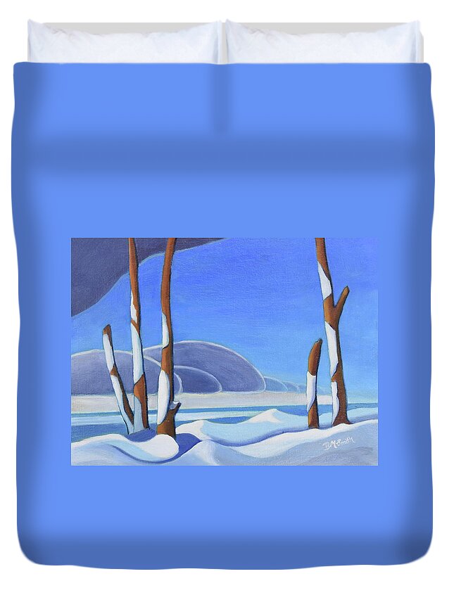 Group Of Seven Duvet Cover featuring the painting Winter Solace II by Barbel Smith