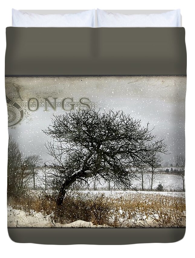 Bent Tree Duvet Cover featuring the photograph Winter Songs by Stephanie Calhoun