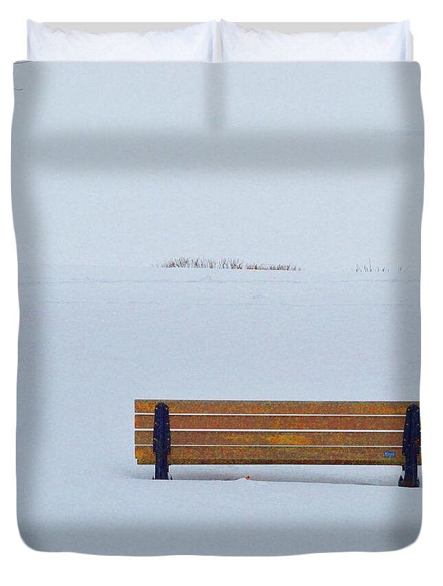Abstract Duvet Cover featuring the digital art Winter Stillness by Lyle Crump