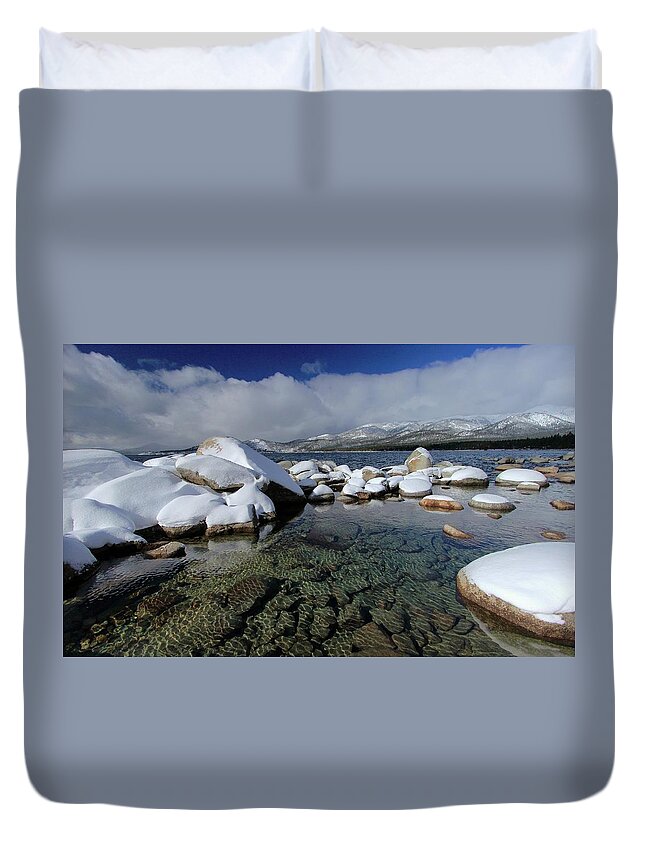 Lake Tahoe Duvet Cover featuring the photograph Winter Storm Clarity by Sean Sarsfield