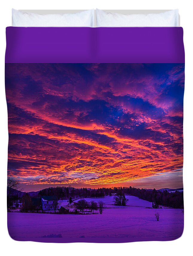 Sunrise Duvet Cover featuring the photograph Winter Sunrise by Tim Kirchoff