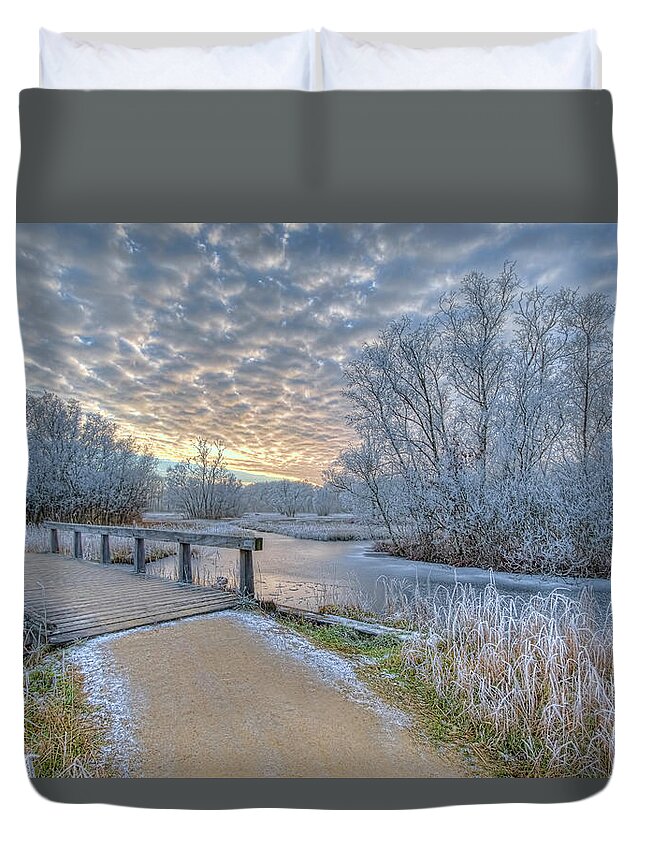 Majestic Duvet Cover featuring the photograph Winter Time by Nadia Sanowar