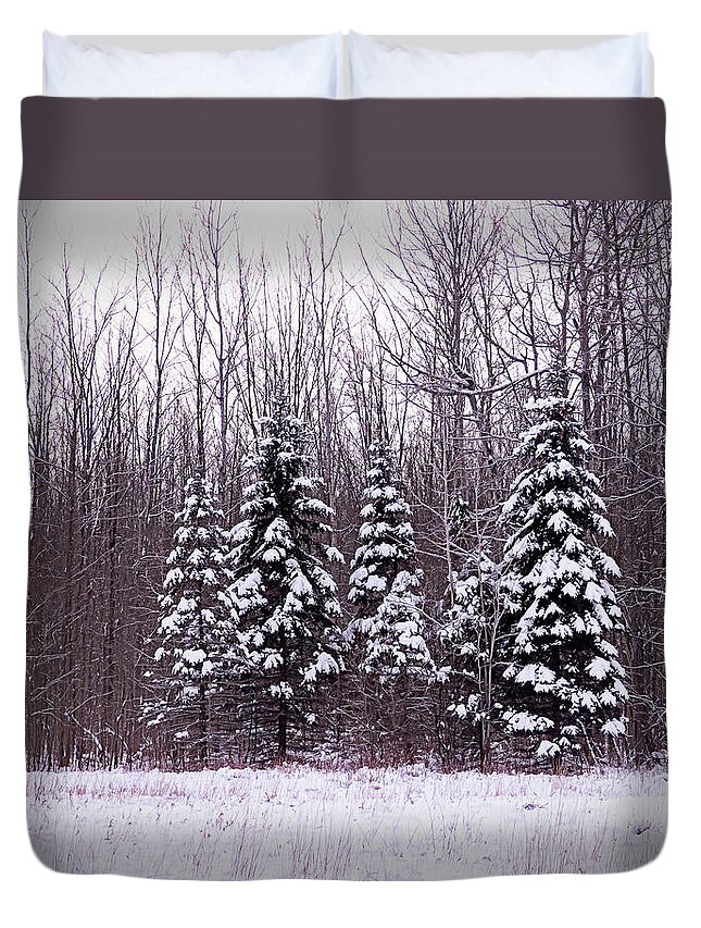 Winter Duvet Cover featuring the photograph Winter White Magic by Leslie Montgomery