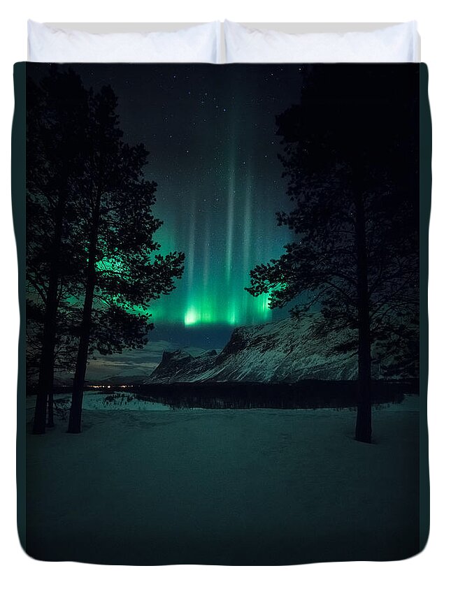 Northern Lights Duvet Cover featuring the photograph Winterspell by Tor-Ivar Naess