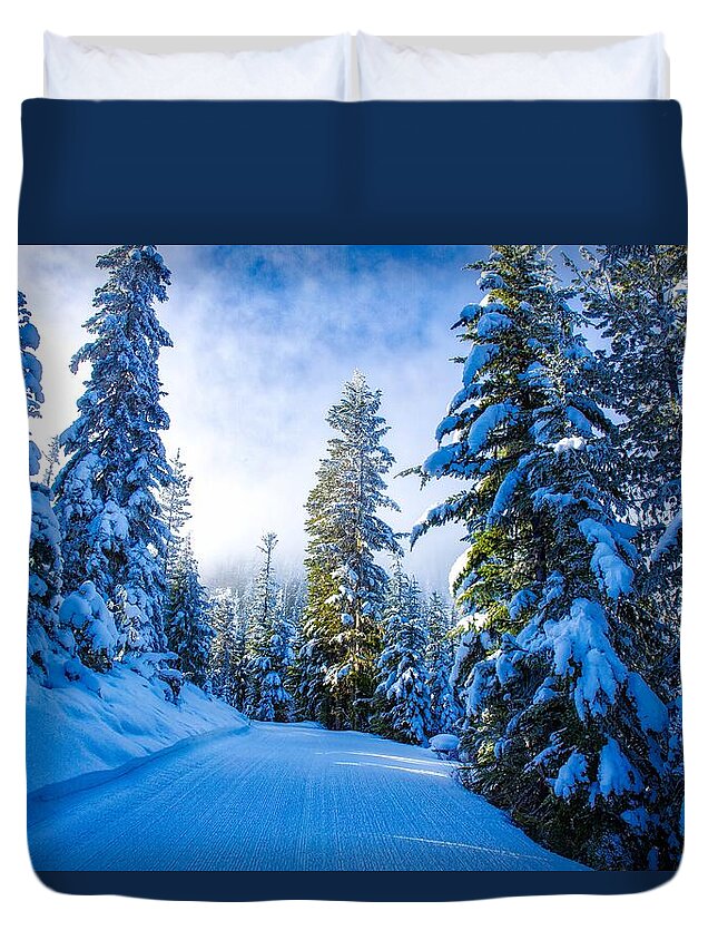 Wintertime Hdr Duvet Cover featuring the photograph Wintertime HDR by Lynn Hopwood