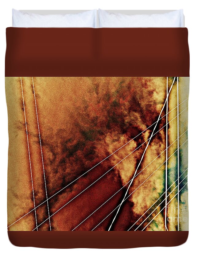 Abstract Duvet Cover featuring the photograph wires IV by Diane montana Jansson