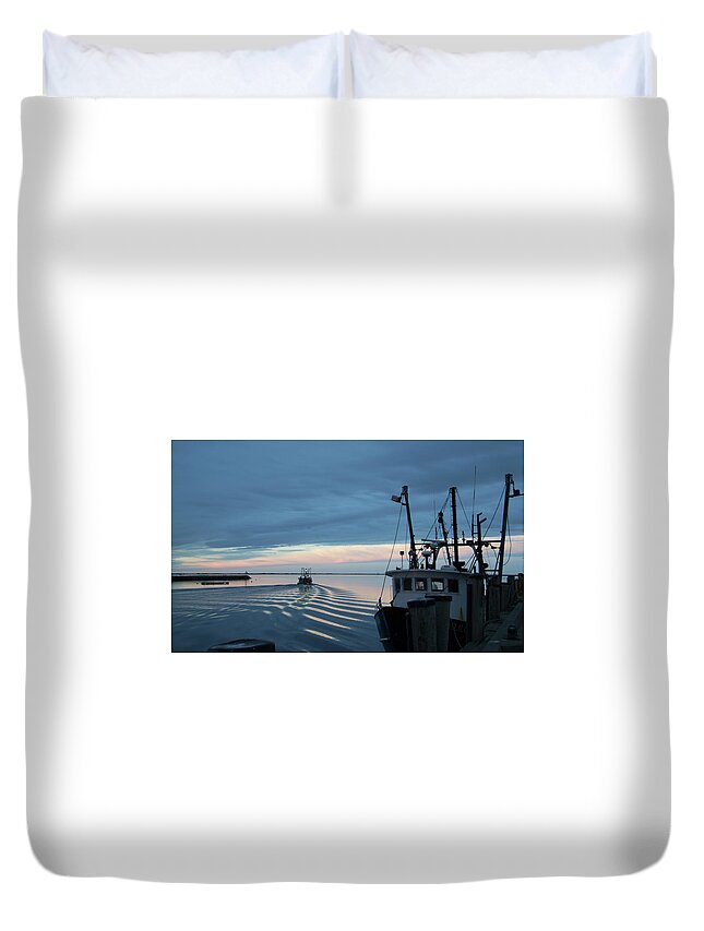 Provincetown Duvet Cover featuring the photograph Wishful Wake by Ellen Koplow