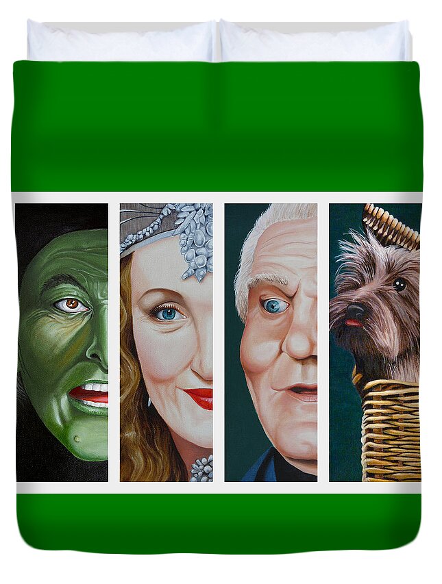 Wizard Of Oz Duvet Cover featuring the painting Wizard of Oz Set Two by Vic Ritchey