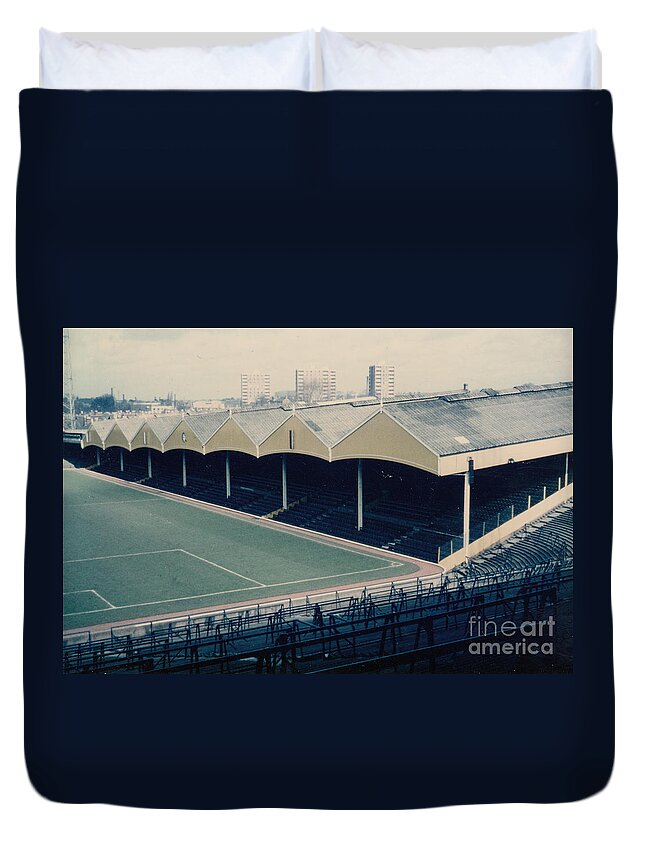 Stadium Duvet Cover featuring the photograph Wolverhampton - Molineux - Molineux Street Stand 2 - Leitch - 1970s by Legendary Football Grounds