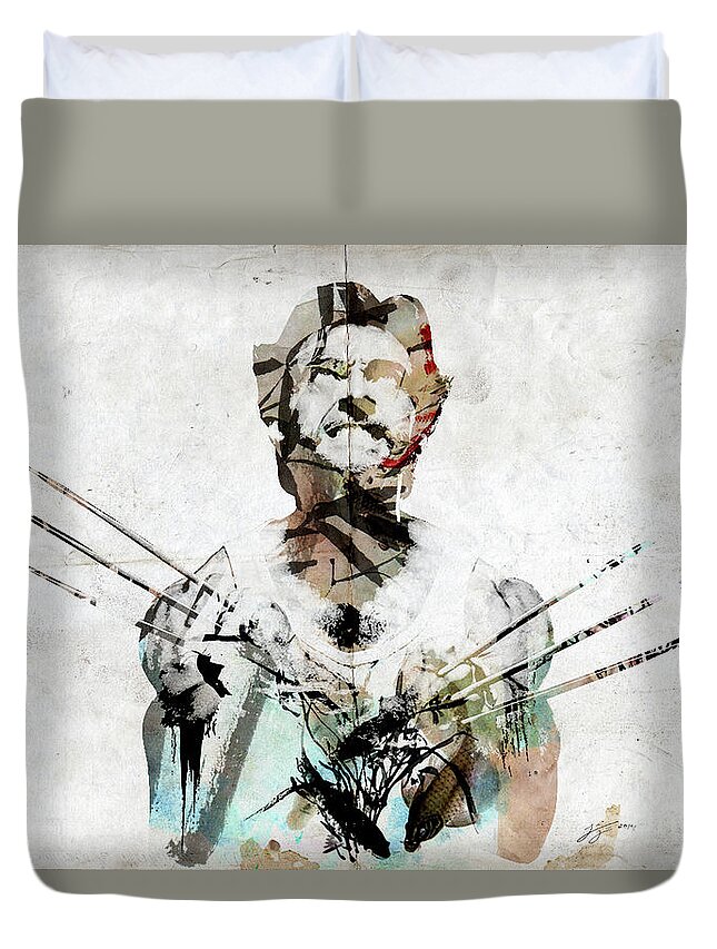 Wolverine Duvet Cover featuring the painting Wolverine by Jonas Luis
