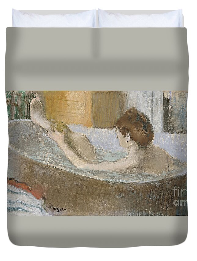 Woman In Her Bath Duvet Cover For Sale By Edgar Degas