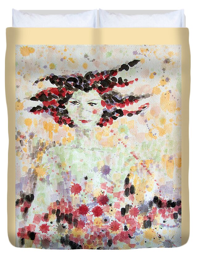 Bonnie Follett Duvet Cover featuring the painting Woman of Glory by Bonnie Follett