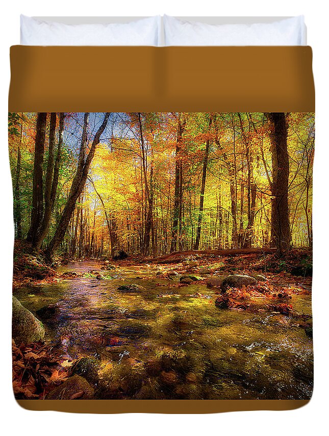 Fall Duvet Cover featuring the photograph Wonalancet River by Robert Clifford