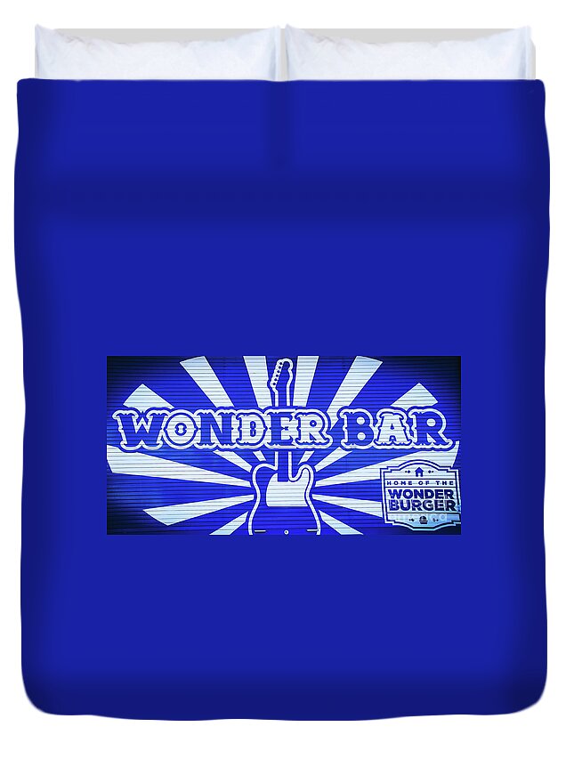 Wonder Bar Duvet Cover featuring the photograph Wonder Bar - Sign by Colleen Kammerer