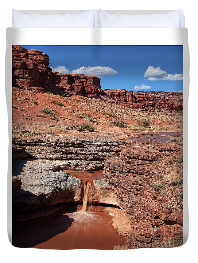 Utah Landscape Duvet Cover featuring the photograph Wonka Falls by Jim Garrison