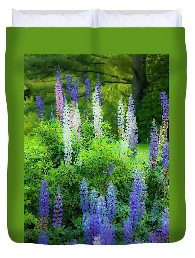 Lupines Duvet Cover featuring the photograph Woodland Fantasy by Jeff Cooper