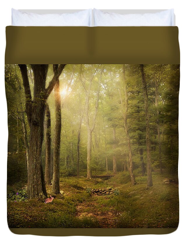Nature Duvet Cover featuring the photograph Woodland by Robin-Lee Vieira