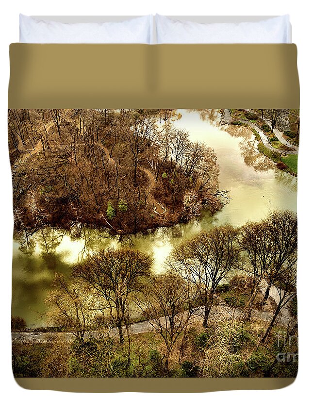 New Duvet Cover featuring the photograph Woods of Central Park by M G Whittingham