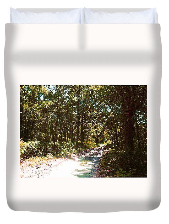 Trail Duvet Cover featuring the photograph Woodsy Trail by Ginny Schmidt