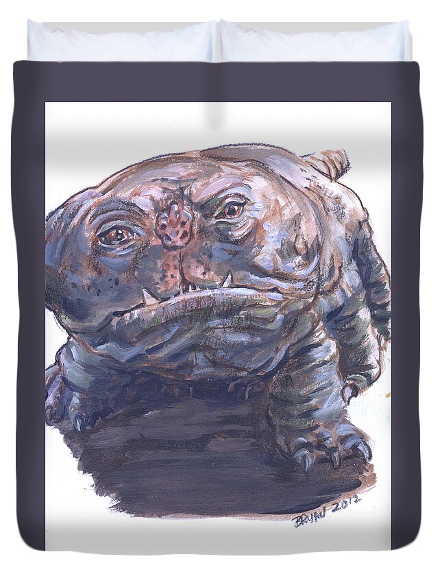 Woola Duvet Cover featuring the painting Woola by Bryan Bustard