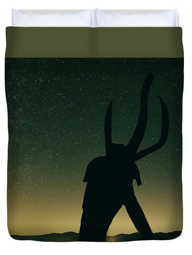 Faa_export Duvet Cover featuring the photograph Woolly Mammoth at night by Kunal Mehra