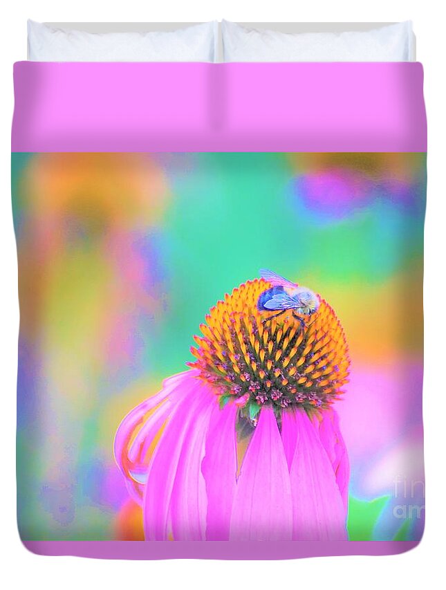 Flowers Duvet Cover featuring the photograph Working it by Merle Grenz
