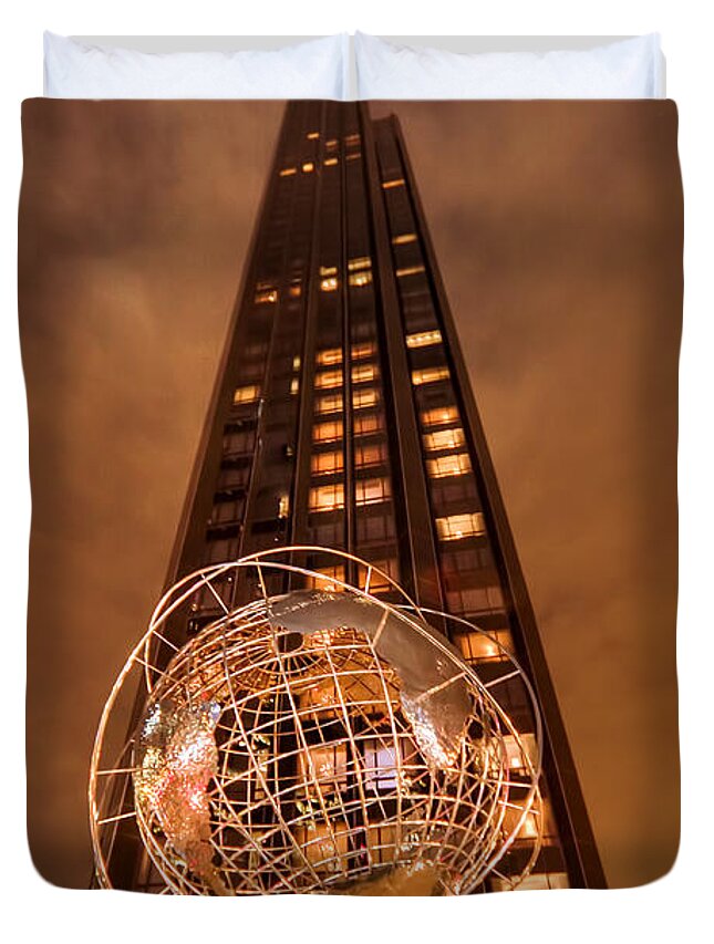 Tower Duvet Cover featuring the photograph World for Rent by Evelina Kremsdorf