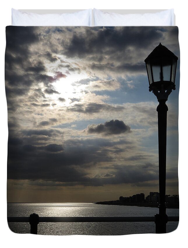 Worthing Duvet Cover featuring the photograph Worthing Seafront From The Pier by John Topman
