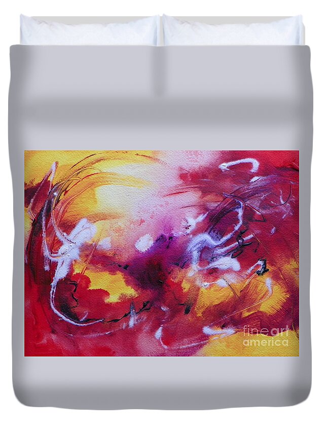Abstract Paintings Duvet Cover featuring the painting Wp Abst. # 35 by David Ackerson