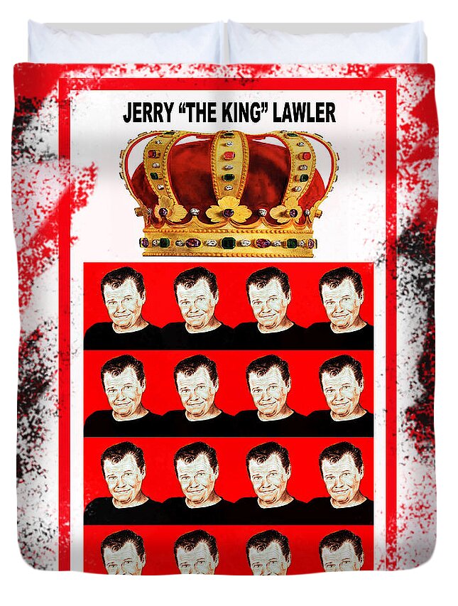 Wrestling Legend Duvet Cover featuring the digital art Wrestling Legend Jerry the King Lawler III by Jim Fitzpatrick