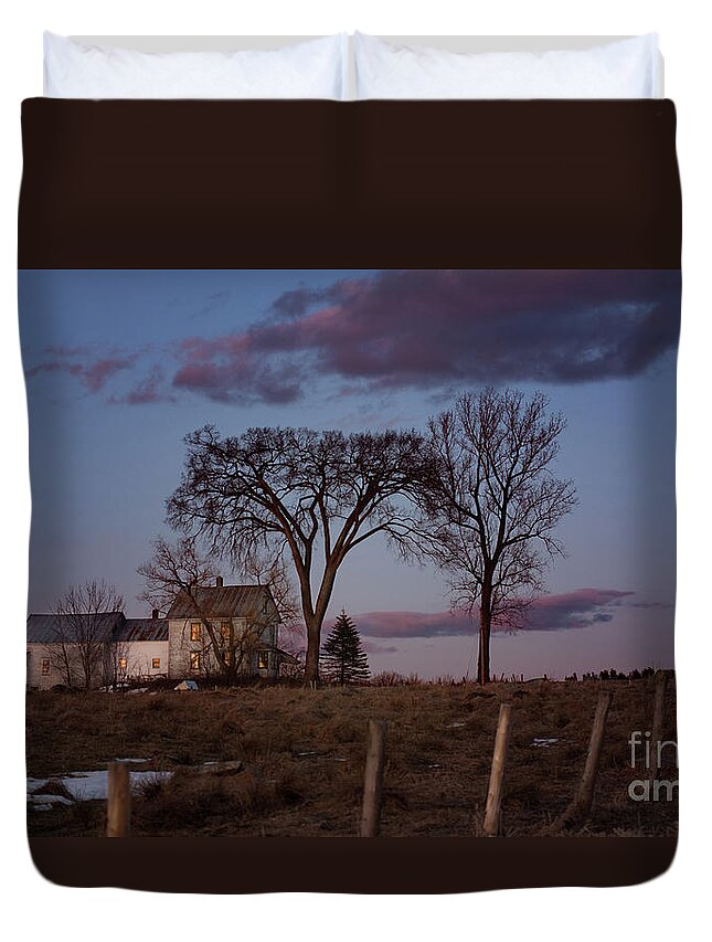 Farm Duvet Cover featuring the photograph Wright Farm by Lisa Bryant