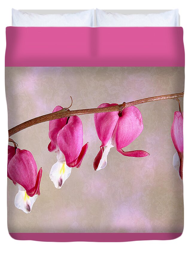 Flower Duvet Cover featuring the photograph Bleeding Heart by Patti Deters