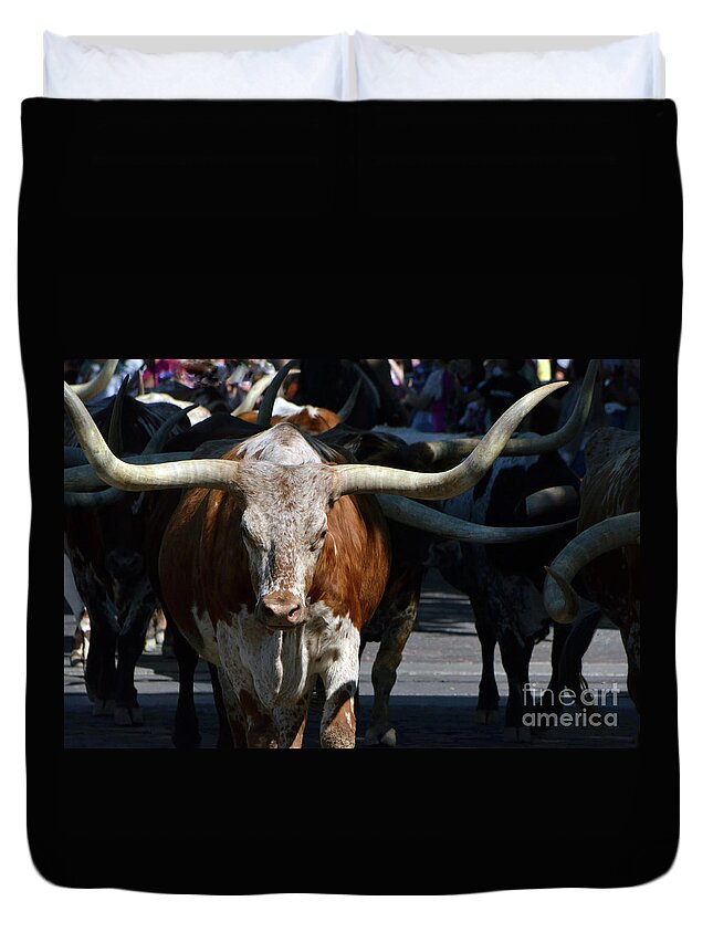 Texas Duvet Cover featuring the photograph Ya'all be careful now..... by Debby Pueschel