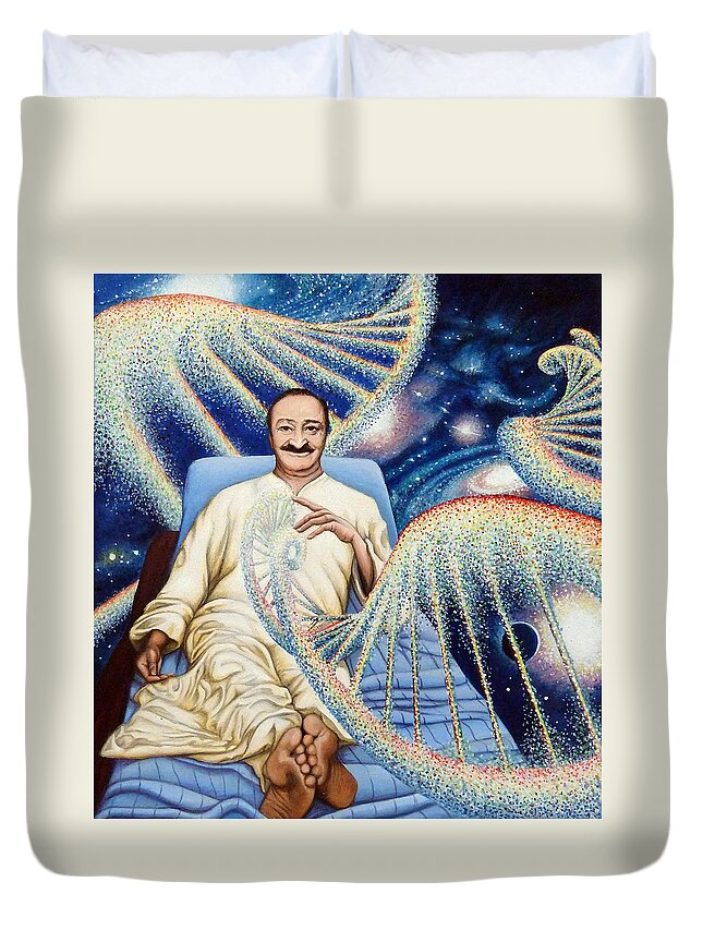 Meher Duvet Cover featuring the painting Yad Rakh by Nad Wolinska