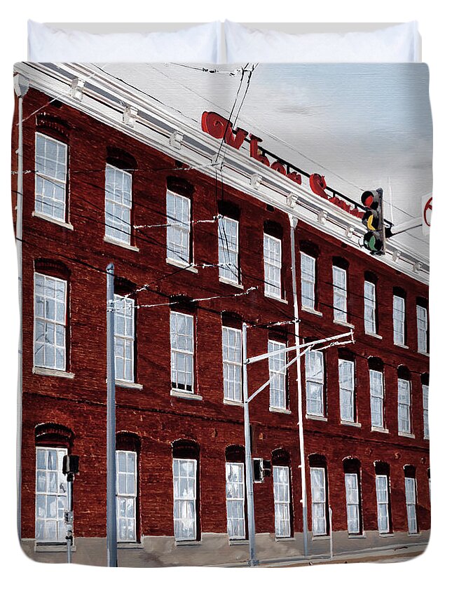 Ybor Duvet Cover featuring the painting Ybor Square by Craig Morris