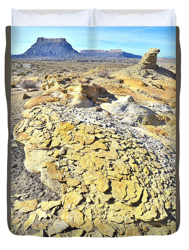 Factory Butte Duvet Cover featuring the photograph Yellow Brick Road by Ray Mathis