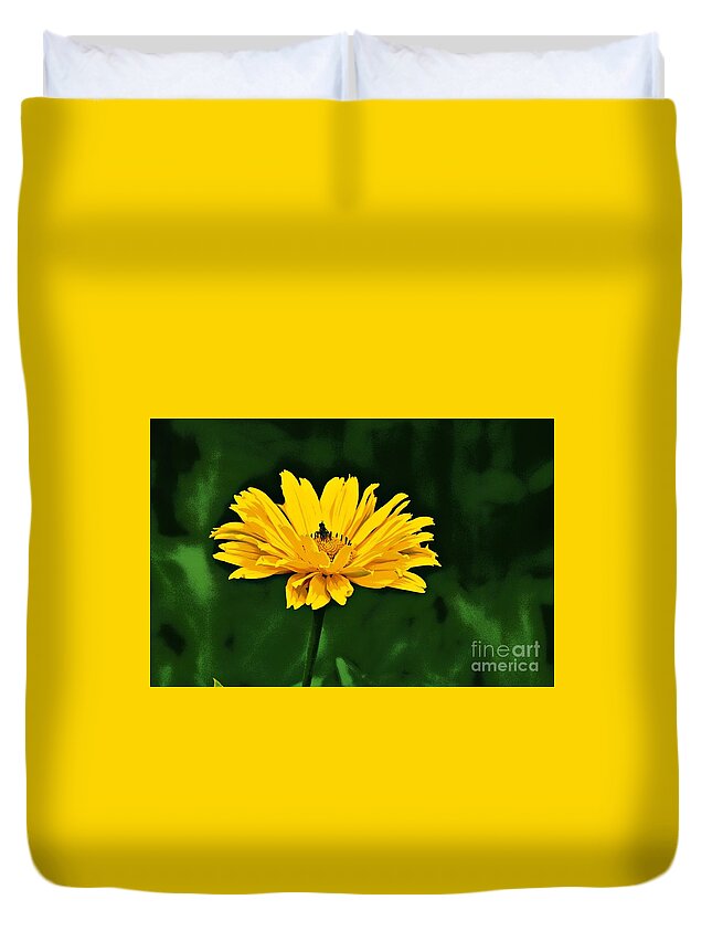 Daisy Duvet Cover featuring the photograph Yellow Daisy by Nona Kumah