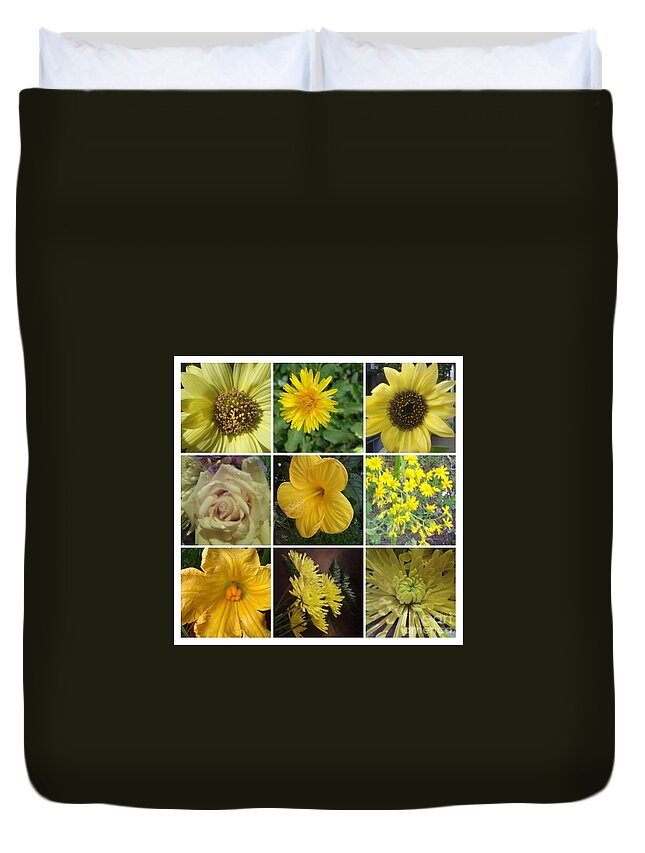 Like Sunshine That Comes Forth From The Ground Duvet Cover featuring the photograph Yellow Flowers by Seaux-N-Seau Soileau