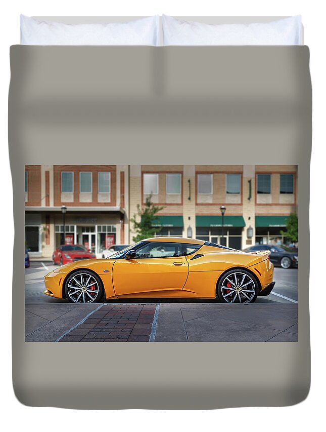 Car Duvet Cover featuring the photograph Yellow Lotus by Tim Stanley