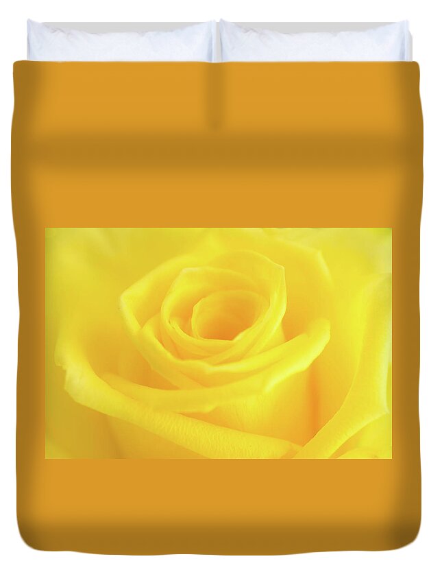 Yellow Rose Duvet Cover featuring the photograph Yellow Rose by Andy Myatt