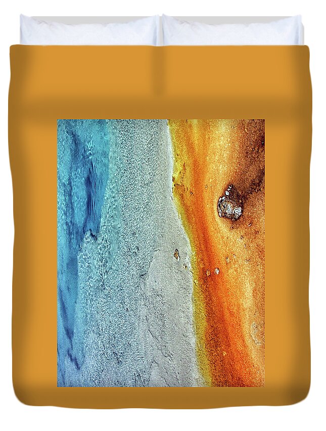 Yellowstone Pool Duvet Cover featuring the photograph Yellowstone Abstract by Art Cole