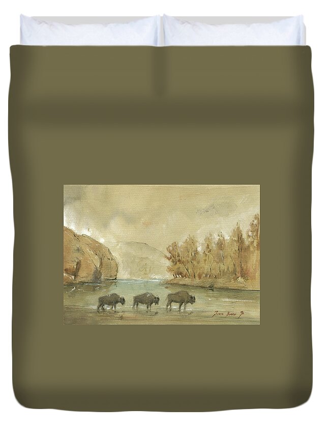 Yellowstone National Park Paintings Duvet Covers