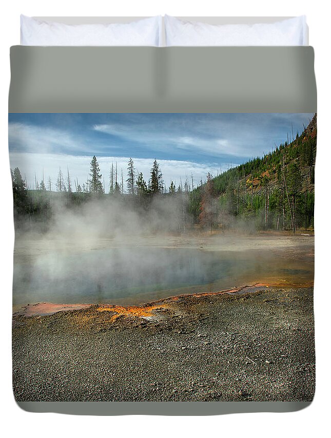 Yellowstone Duvet Cover featuring the photograph Yellowstone Colors #5 by Scott Read