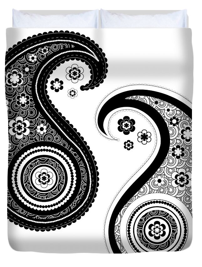 Yin Yang Paisley Design Duvet Cover For Sale By Serena King
