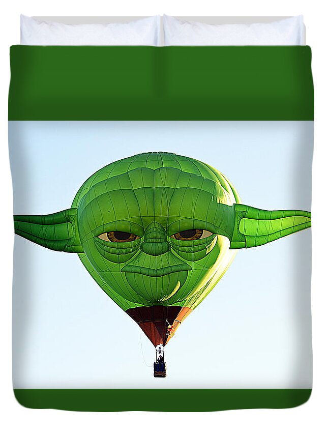 Hot Air Balloon Duvet Cover featuring the photograph Yoda by AJ Schibig
