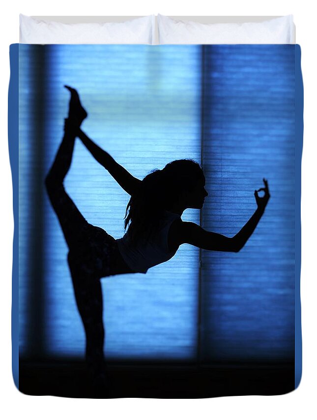 Female Yoga Duvet Cover featuring the photograph Yoga by Tom Hufford