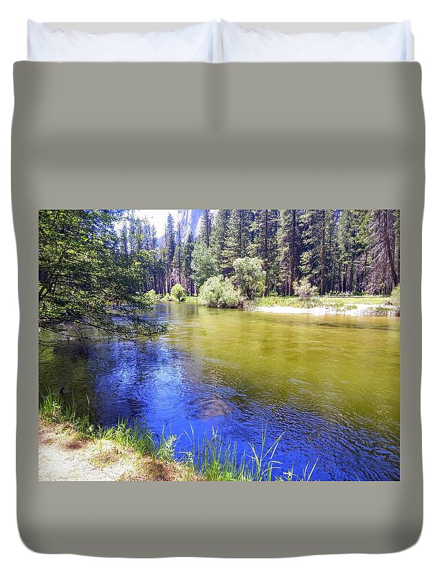 River Duvet Cover featuring the photograph Yosemite River by J R Yates