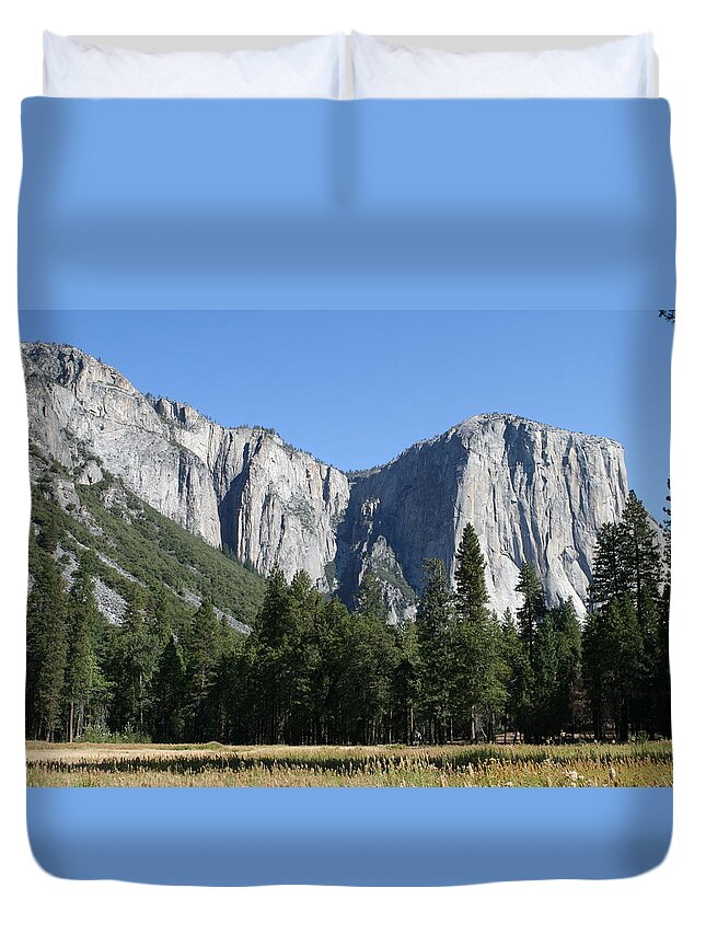 Yosemite Duvet Cover featuring the photograph Yosemite Cliffs by Karen Ruhl