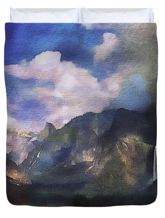 Yosemite Duvet Cover featuring the photograph Yosemite H2O Color by Russ Considine